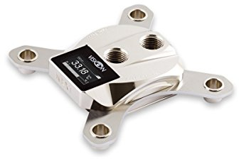 Aqua Computer 21651 SIM-Karte Wasser und Kühlgas (SIM-Karte, LGA 1150 (Schacht H3), LGA 1151 (Schacht H4), LGA 1155 (Sockel H2), LGA 1156 (Sockel H), Messing, Nickel, 94 mm, 94 mm)