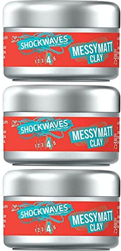3x Wella Shockwaves Messy Go Matt Clay 75 ml