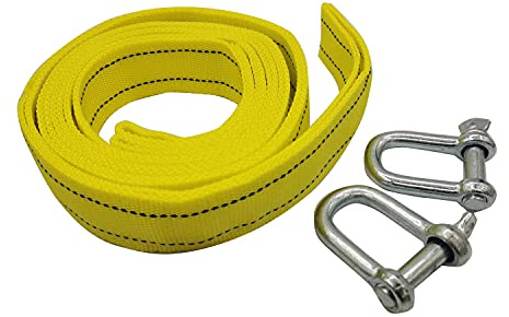 5 Ton 4 Meter Car Tow Strap with Hooks Nylon Car Tow Cable Towing Pull Strap Rope