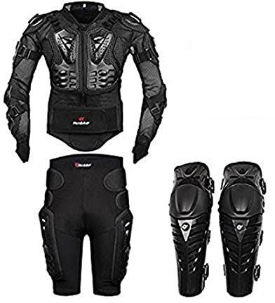 FULUOYIN Motorrad Protektorenjacke Panzer mit Getriebe Kurzen Hosen + Knieprotektoren Protektorenhemd Motorrad S-5XL