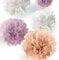 Pumpko® Decor 10 Seidenpapier Pompons | Deko für Party Hochzeit Geburtstag | Apricot Hell-Rosa Weiß | Inklusive Ponpon PDF Aufbauanleitung