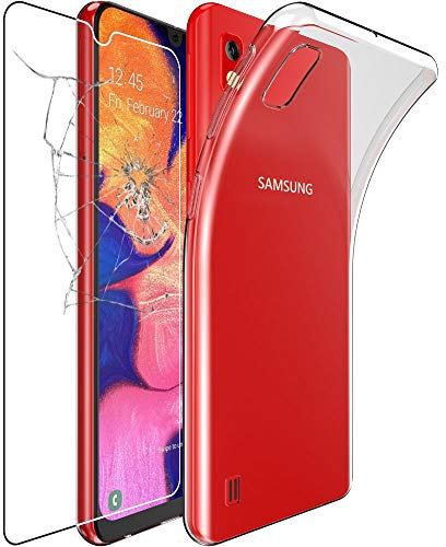 ebestStar - Cover per Samsung A10 Galaxy SM-A105F, Custodia Silicone Trasparente, Protezione TPU Antiurto, Morbida Sottile Slim, Trasparente + Vetro Temperato
