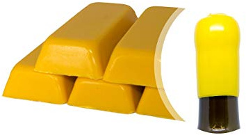 Boîte de 500 g. Cire Souple Jaune pour sceller Bouteilles de vin, bière, Eau-de-Vie, Liqueur (Jaune, 500)