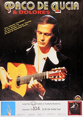 Premium Poster/Plakat | DIN A1 | Wanddeko | Live Konzert Veranstaltung » Paco De Lucia & Dolores - mit Band auf Deutschland-Tournee, Frankfurt 1981 «