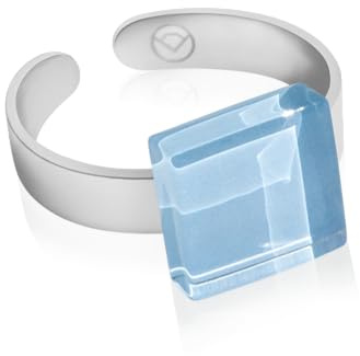 ALEXASCHA Ring mit Stein (10mm) • Geburtsstein Schmuck Damen klassisch • Kleiner Edelstahlring größenverstellbar (min. Ø 17mm) • handgemacht & nachhaltig