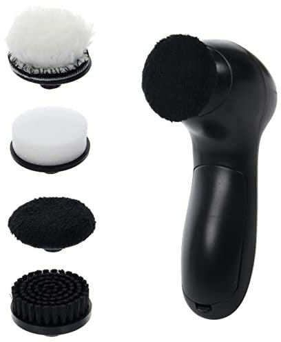 Polidor de zapatos eléctricos Zapato eléctrico ajustable Kit de brillo con cepillos de cuatro estilo Cleas de cerdas suaves con pincel inalámbrico Cuidado de la zapatilla para limpiar y pulir Negro