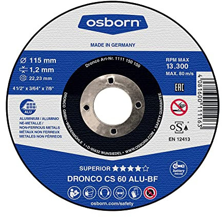 Karl Dahm Metallsägeblatt für Aluminium und NE-Metalle Ø 115 mm l Profi Sägeblatt für Winkelschleifer mit 115 mm Durchmesser l Saubere und schnelle Schnitte ohne Zuschmieren der Schneidflächen – 12097