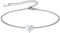 FOCALOOK Herzarmkettchen mit M Initialem Buchstabe Frauen Mädchen Armband in S925 Silber Mode Armkette 16cm Armkettchen Charm-Armband Oberarm Schmuck Accessoire