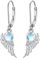 Engelsflügel Ohrringe 925 Sterling Silber Engel Flügel Dangle Ohrringe Mondstein Engel Ohrhänger Creolen Schmuck Geschenke für Frauen Mädchen
