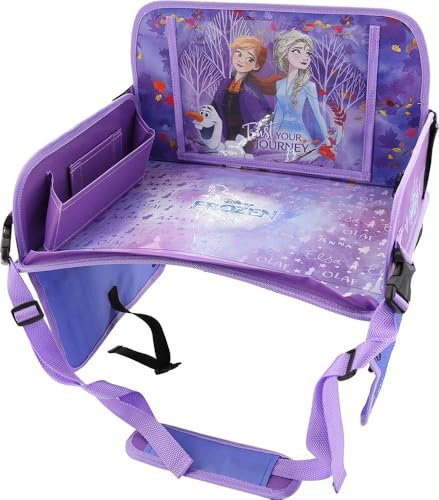 Tavolino da viaggio auto Frozen bambina Elsa Anna Olaf comodità regolabile azzurro bianco neve