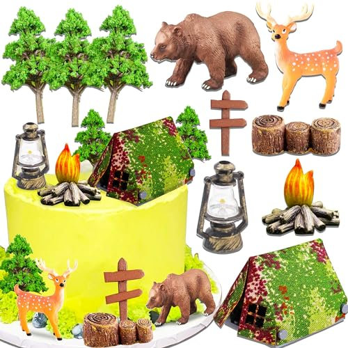 10 PCS Camping Cake Decorations Camping Carrot Cake Topper Camping Cake Topper Camping Birthday Party Supplies