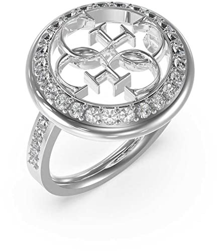 Guess Damen-Damenring Edelstahl Zirkonia 54, Silber 32023456
