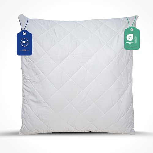 livessa Kopfkissen/Kissen 50x50 - Schlafkissen, Bettkissen, Pillow, waschbar, Ultra weich, atmungsaktiv, Hypoallergen, Obermaterial: Mikrofasergewebe, Innenmaterial: Hohlfaser…