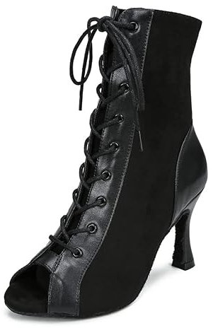 Frauen Wildleder Ballsaal Tanzstiefel Latein Salsa Kleid Schuhe Praxis Schuhe 2,5 3,5 Heels YT22, Absatz: 8,9 cm, 41 EU