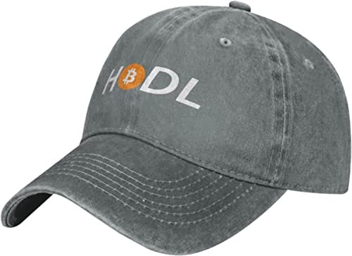 LOUJIN HODL Bitcoin Cowboy Baseball Cap Herren Damen Klassisch Verstellbar Outdoor Baseball Cap Schwarz, Fotofarbe, One size