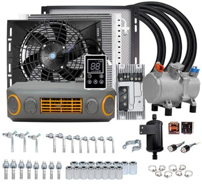 Compresor de aire acondicionado eléctrico Universal Underdash A/C, Auto 12V 24V for coche, furgoneta, Street Rod, clásico, clásico, clásico (Color : 24v)