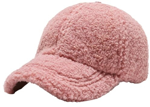 Frauen Lamm Wollhut Solid Winter Baseball Cap Warm Warm Teddy Fleece Baseballhut Outdoor Caps