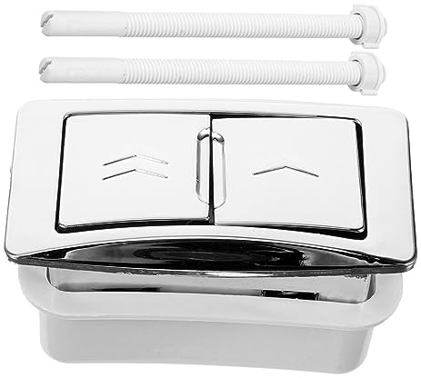 HOMSFOU Dual Flush Toilet Button Replacement Toilet Tank Flush Button Plastic Push for Water Tank Parts Rectangular Valve for Most Models Easy Install