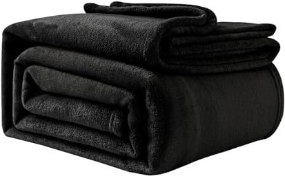 Good Nite Kuscheldecke Flauschige Fleecedecke 130 x 150 cm Tagesdecken Sofadecke Weiche Große Decken und Überwürfe für Erwachsene Überwürfe für Sofas Warm Maschinenwaschbar Schwarz