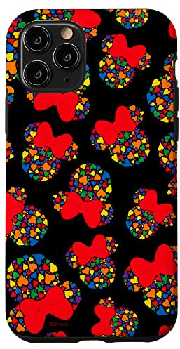 iPhone 11 Pro Disney Minnie Mouse Icon Rainbow Hearts Black Case