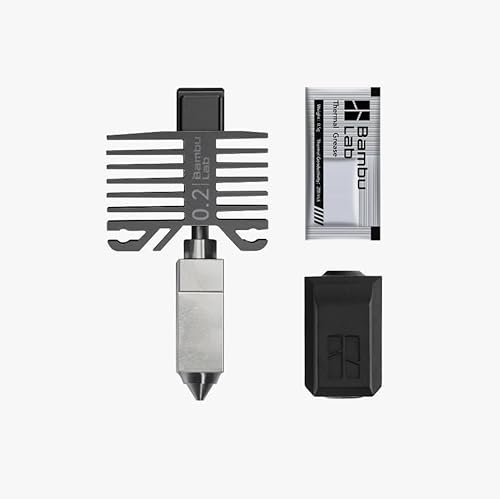 Hotend ufficiale Bambu Lab con ugello, serie X1 e serie P1, compatibile con stampante 3D P1S P1P X1C X1 Carbon (acciaio inossidabile .2mm)
