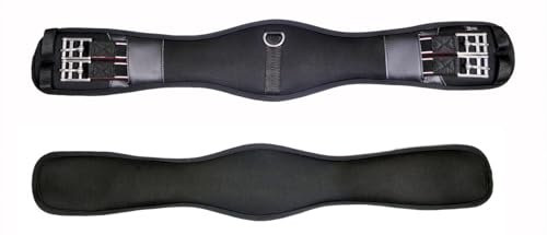 Preto Synthetischer Gurt, Dressurschaum, Memory-Schaum, elastisch, an beiden Enden, anatomische Pferde-Sattelgurte, Anti-Scheuer- und Anti-Gall-Komfortdämpfung, Leistung, ergonomisch geformt,