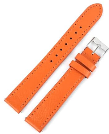 ROWCES Vintage-Leder-Uhrenarmband, 12mm – 22mm, Ersatz-Armbänder für Herren- und Damenuhren, Dornschließe, Orange, 20mm
