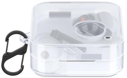 kwmobile Schutzhülle für CMF by Nothing Nothing Ear 2024 Hülle - TPU Silikon Case für Kopfhörer Ladecase - stoßfestes Cover mit Karabiner - Transparent
