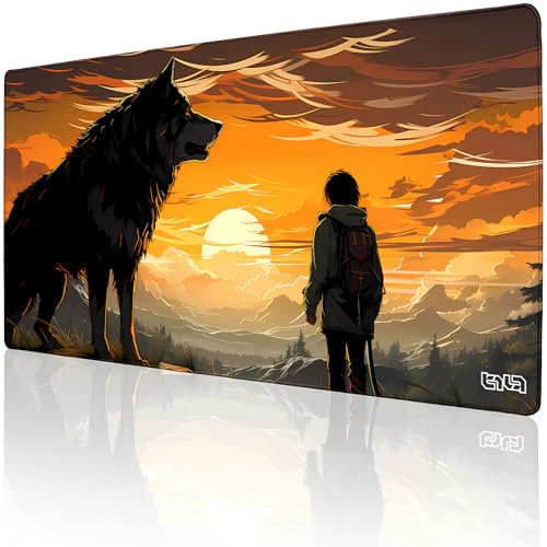 Tilt Schreibtischunterlage 100x50 cm Gaming Mauspad XXL | Rutschfester Mousepad Groß für Schreibtisch und PC Gadgets | Wasserdichter Desk Mat (Wolf Defender)