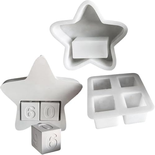 ALEFBET Silikonformen Gießformen, Silikonform Stern Countdown, DIY Silikon Gießform Datumsornamente, Gipsformen zum Gießen, Epoxidharz Formen