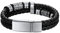 Richsteel Doppelreihiges Leder Armband für Herren mit Magnetverschluss aus Edelstahl Armspange Armband Keltische Elemente 19cm Silber