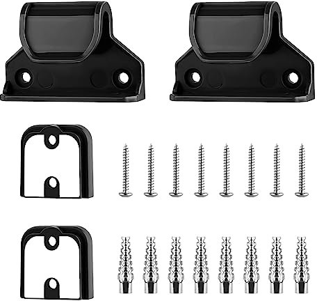 Retractable Baby Gate Replacement Parts Kit, Pet Gate Full Set Wall Mounting Hardware with Brackets Anchors and Screws(Black)