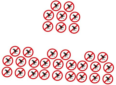 SOLUSTRE 32 Pièces pas de signe de caca Sticker Anti Crottes Chien Autocollant Prévention Crottes Chien panneaux autocollants de crottes de chien pour la pelouse drôle stickers PVC