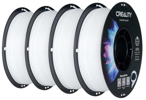 Creality CR-PETG Filament 1.75mm 4kg Weiß, 3D Drucker Filament PETG, Maßgenauigkeit +/-0,02mm Vakuumverpackung Ordentliche Spule (4 x 1kg Spule, Weiß)