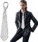 YUEXNKO Party Silber Schlips Damen und Herren - Pailletten Partykrawatte mit Gummizug