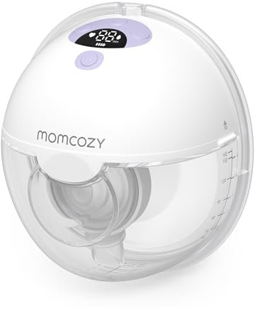 Momcozy M5 Extractor de leche manos libres, bomba portátil, diseño de boca de bebé, brida de doble sellado, 3 modos, 9 niveles, extractor de leche eléctrico y portátil, 1 unidad, morado