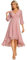 Ever-Pretty Women's Midi Chiffon V Neck 3/4 Sleeves Pleated High-Low A-Line Knee Length Wedding Guest Dress Dusty Rose 16UK