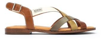 Pikolinos Flache Sandalen in Leder ALGAR für Frauen Farbe Brandy