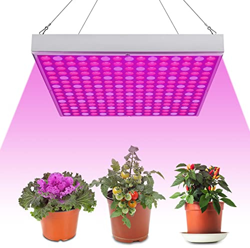 ISOISL 15W LED Pflanzenlampe, 225 LEDs Vollspektrum Pflanzenlicht (Quadrat-Design), Ideal für Indoor-Anbau, Gemüse, Blumen & Aussaat, Perfekt für Grow Tent, Gewächshaus & Hydrokultur