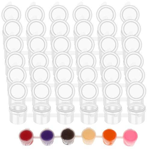 Kighdel Paint Pots 36 PCS Paint Pots with Lids Empty Paint Pots with Lids Paint Storage Containers for Art Paintings Mini Paint Pots Paint Storage Containers for Art Painting (6 Pack 6 Pieces/Piece)