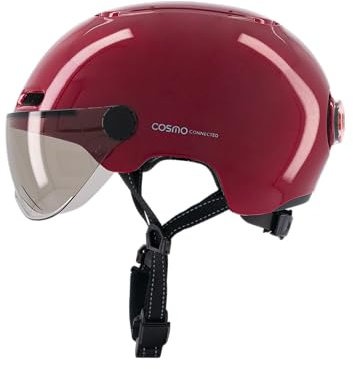 Cosmo Connected Cosmo Fusion Casque de vélo Adulte Unisexe, Bordeaux Brillant, Taille Unique