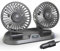 Shengruili Auto Ventilator,12V Doppelkopf Ventilator Auto,360 ° Drehbarer Doppelköpfiger Ventilator,Auto Kfz Lüfter,Autolüfter,Auto Ventilator für Rücksitz,RV, LKWs, SUV