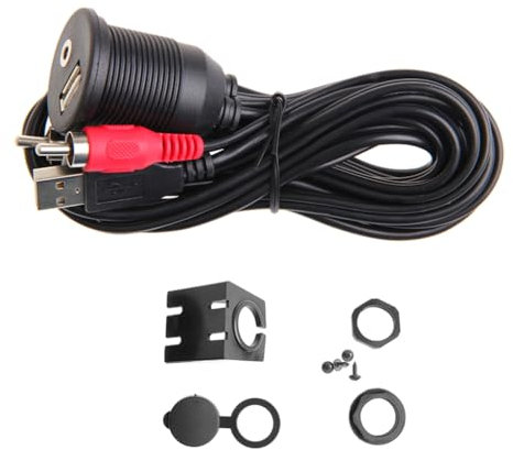 Cable de extensión USB hembra de 3,5 mm a 3,5 mm AUX USB 2 de 100 cm