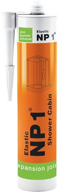 NP1 Multi-Purpose Anti-Mould Silicone Sealant for Kitchen, Bath, Shower&Tiles - Waterproof, Long-Lasting, Low Odour, Sanitary, Mould Resistant, Paintable, Neutral-Cure Alkoxy 290ml White