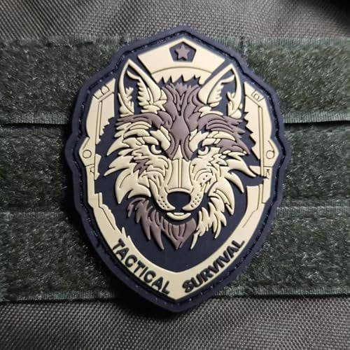 Überlebender Wolf Modernes Militär Moral Taktisch Patches Klett PVC Aufnäher DIY Deko Klettpatches Für Rucksack Bundeswehr Jacke