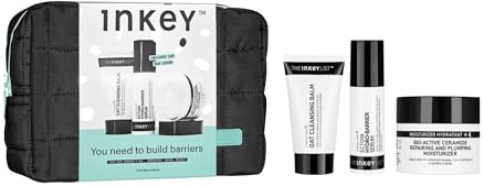 The INKEY List You Need to Build Barriers Skincare Gift Set, Oat Cleansing Balm + Ectoin Hydro-Barrier Serum + Bio-Active Ceramide Moisturiser, Strengthen Skin, Helps Dry Skin, Washbag Included