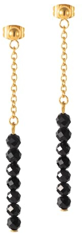 BERGERLIN Naturstein Ohrstecker Gold, facettierte Perlen, vergoldet | Ohrstecker Gold: Perlen Ohrstecker Damen & Herren aus echtem Edelstein, unisex – vom deutschen Prüflabor bestätigt.