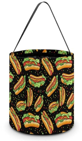 Hot Dog Halloween Süßigkeiten Tasche Candy Tote Eimer Taschen Party Supplies für Frauen Männer