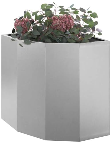 vidaXL Eckpflanzer Silber 45 x 45 x 50 cm Edelstahl