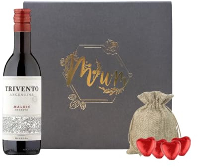 Mum Trivento Malbec Classic Wine & Chocolates Gift Set (18.7cl) | Mother’s Day Red Wine Gift Box | Argentinian Malbec Mini Bottle & Chocolates by Beerhunter